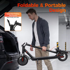 Electric Scooter, 19 MPH Max Speed, 21 Miles Range, 350W Motor, Long Range Battery, 8.5'' Solid Tires, Climbable, Dual Brakes, App, Foldable Portable Commuter Scooter, Perfect Gift for Adults Teens