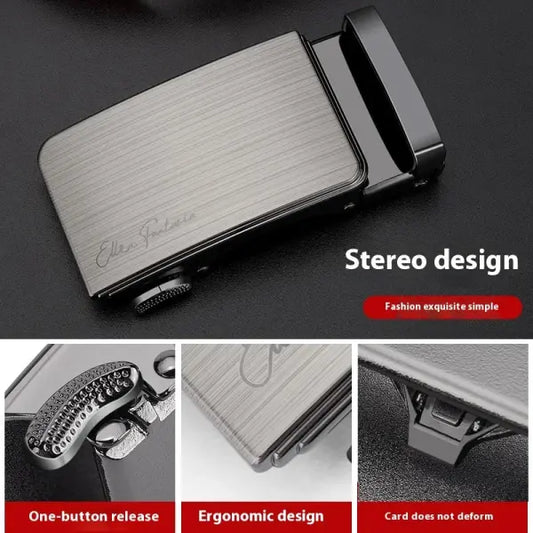Leather Belt Alloy Buckle Men Business Attire