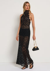 Lioness Trophy Maxi Dress in Noir