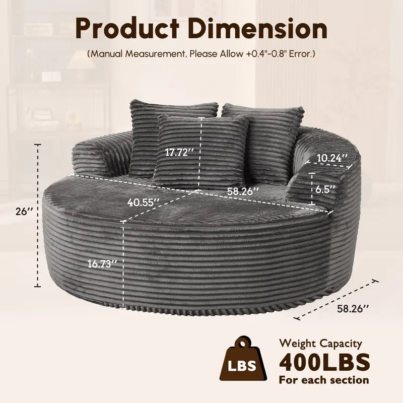 Oversized Round Sofa Bed