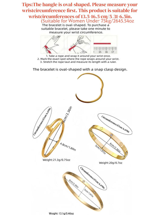 Women's Stainless Steel Bracelet Set, Flower Nail Design , Casual Style Elegant Jewelry Bracelet for Women, Perfect Gift for Her, High Quality Bracelet