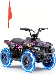 QEASET Electric atv Dirt Quad, 36V 500W Motor, 12-15mph Speed, Twist Grip Acceleration & Hand Operated Disc Brakes,Knobby Air Tires, Multiple Colors, Holiday Gifts