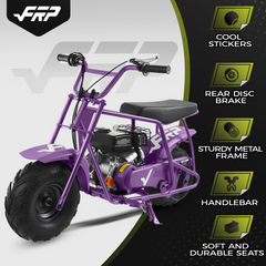 FRP 99cc Gas Powered Mini Dirt Bike, 28MPH Off-Road Motorcycle for Teens and Adults, Dual Disc Brakes, Rear Suspension - RED