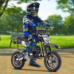 39cc 4-Stroke Off-Road Mini Bike Gas Powered, 20 MPH max Speed, 27 Miles Range, Dual Disc Brakes, EPA Approved Pocket Bike Supports 165 lbs for Teens,Black