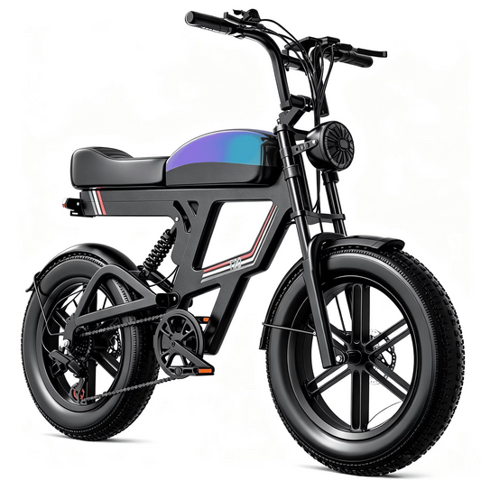 PostJoy S9 2500W Electric Bike, 48V20Ah Battery up to 50 Miles 7-Speed , 20-inch Fat Tire Full Suspension, off-Road Dirt Mountain Bike UL2849 Certified