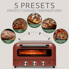Willow 1800W Electric Pizza Oven, Green - Countertop Pizza Maker, Pizza Stone, Digital Control