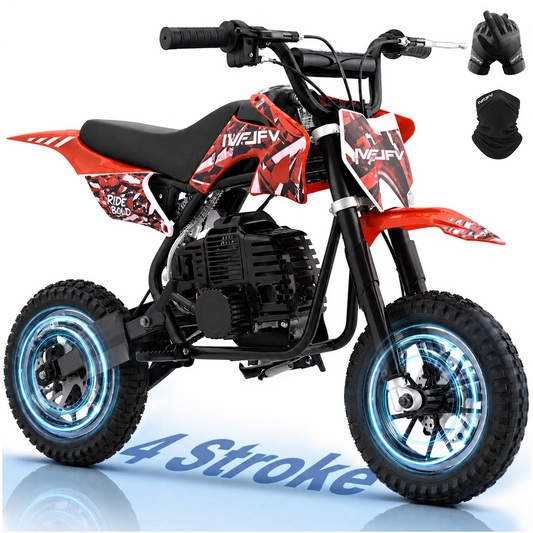 39cc 4-Stroke Off-Road Mini Bike Gas Powered, 20 MPH max Speed, 27 Miles Range, Dual Disc Brakes, EPA Approved Pocket Bike Supports 165 lbs for Teens,Black