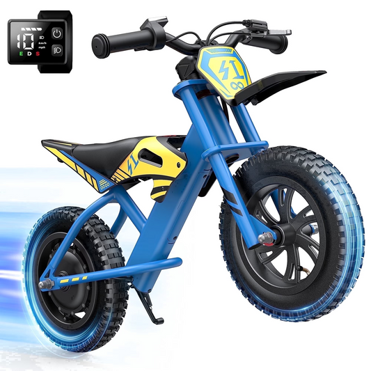 MIHOVER 21.6V Electric Bike for Kids 12", 200W Electric Balance Bike Ages 3-8 Years Old, Max 10MPH with LED Display, Beginners Friendly - Red