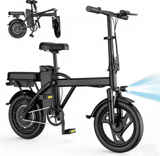 14" Folding Electric Bike for Adults, 500W Commuter Ebike with 360WH Battery, 20MPH & 20 Miles, UL2849, Mini Bicycle with Basket