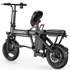 ASKGO 14" Folding Electric Bike for Adults Teens, 749W Peak Motor 48V Battery, Commuter City Ebike, Electric Bicycle with Two Seats UL2849
