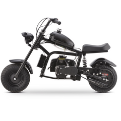 QEASET Gas Mini Chopper Bike, 40 CC 4-Stroke Dirt Bike with Big Headlight, Rear Shock Absorber, Metal Frame, Disc Brakes, Max Load 165Lbs, Up to 20Mph,Black