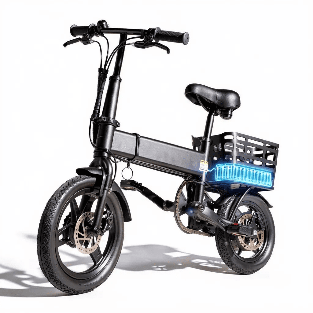 14" Electric Bike for Adults and Teens 14+,500W Motor Folding Ebike,20MPH,18-32Miles Range,Integrated 36V12Ah Battery,E-Mountain Bike,Dual Disc Brakes, Commuting/City,UL 2849