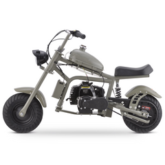 QEASET Gas Mini Chopper Bike, 40 CC 4-Stroke Dirt Bike with Big Headlight, Rear Shock Absorber, Metal Frame, Disc Brakes, Max Load 165Lbs, Up to 20Mph,Black