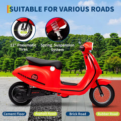Kicctian 24V 350W Kids Electric Ride-On Moped Scooter, Up to 14MPH with Rear Brake, LED Lights, Twist Grip Throttle, 143 lbs Load Capacity, Ages 8-12 for Boys and Girls,Blue