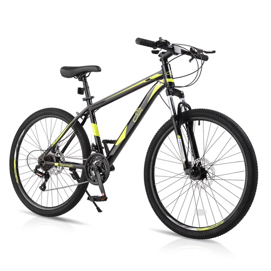 UBesGoo 26" Lightweight Explorer Mountain Bike, 21-Speed for Men and Women Disc Brakes & Suspension, Red/Black