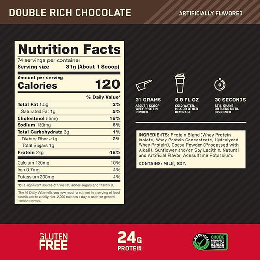 Optimum Nutrition Gold Standard 100% Whey - Double Rich Chocolate, 2,27 kg