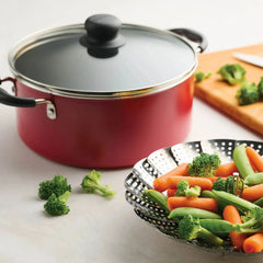18 Piece Cookware Set Nonstick Pots and Pans Home Kitchen Cooking Non Stick, Red