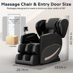 New Full Body Air Pressure Shiatsu Massage Chair Recliner ZERO GRAVITY Black
