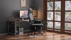 Computer Desk Chair Ergonomic Office Chair with Wheels Flip-Up Armrests Gray