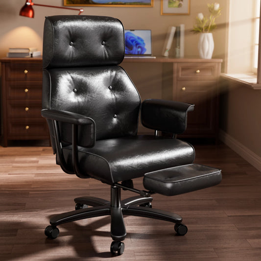 Office Chair Executive High Back with Armrest Swivel Computer Desk Chair Black