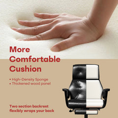 Reclining Office Chair 400lbs Ergonomic PU Leather Computer Desk Chairs White
