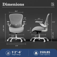 Ergonomic Mesh Office Desk Chair Adjustable 3D Arms Lumbar Support 350LBS White