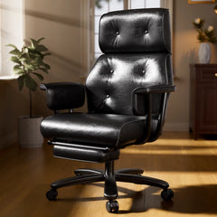 Reclining Office Chair 400lbs Ergonomic PU Leather Computer Desk Chairs White