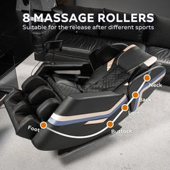 2026 Full Body Massage Chair L Track Zero Gravity Shiatsu Massage Recliner Black