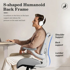 Ergonomic Mesh Office Desk Chair Adjustable 3D Arms Lumbar Support 350LBS White