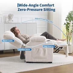 Oversized Power Recliner Chair 26'' Seat Electric Reclining W/ Massage & Heat
