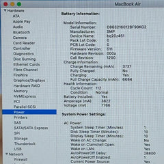 Apple MacBook Air 13-inch A1466 2015 Core i5 8GB RAM 128GB 112 Cycles