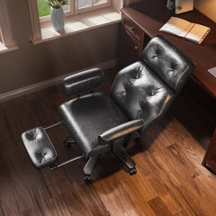 Reclining Office Chair 400lbs Ergonomic PU Leather Computer Desk Chairs White