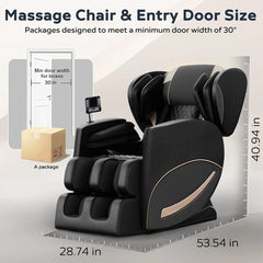 New Full Body Air Pressure Shiatsu Massage Chair Recliner ZERO GRAVITY Black
