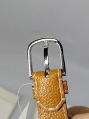 TOTEME Women's Thin Pebbled Leather Belt in Tan Size 70 (MSRP $380)
